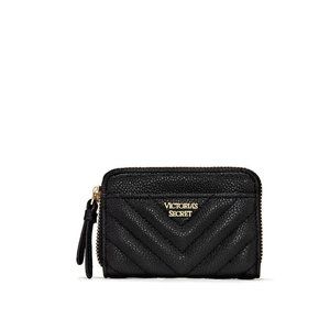 Victoria's Secret Pebbled V-Quilt Zip Card Case